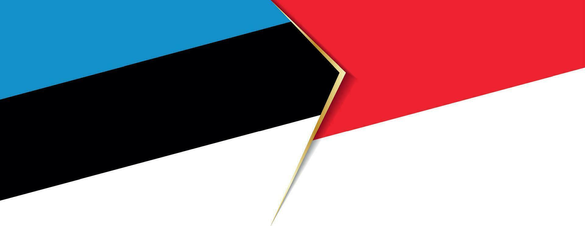 Estonia and Monaco flags, two vector flags.