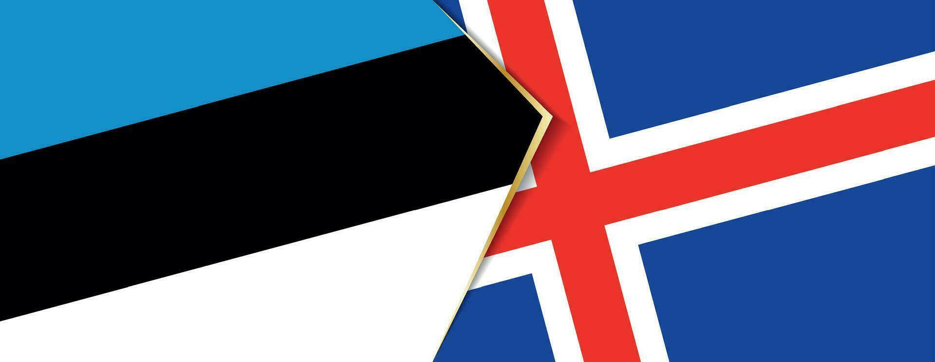 Estonia y Islandia banderas, dos vector banderas