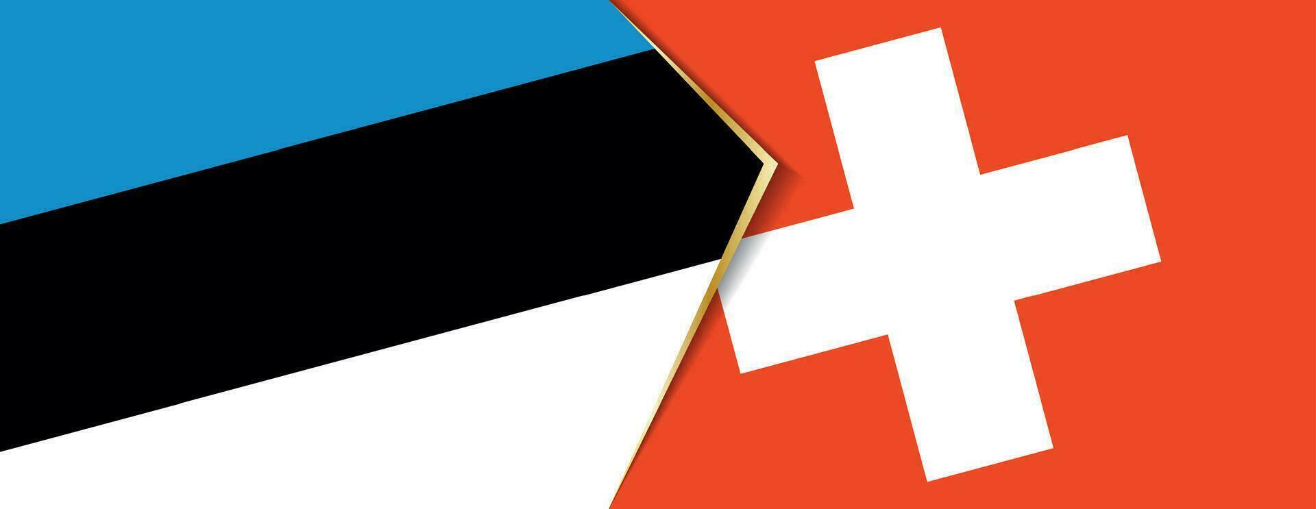 Estonia and Switzerland flags, two vector flags.