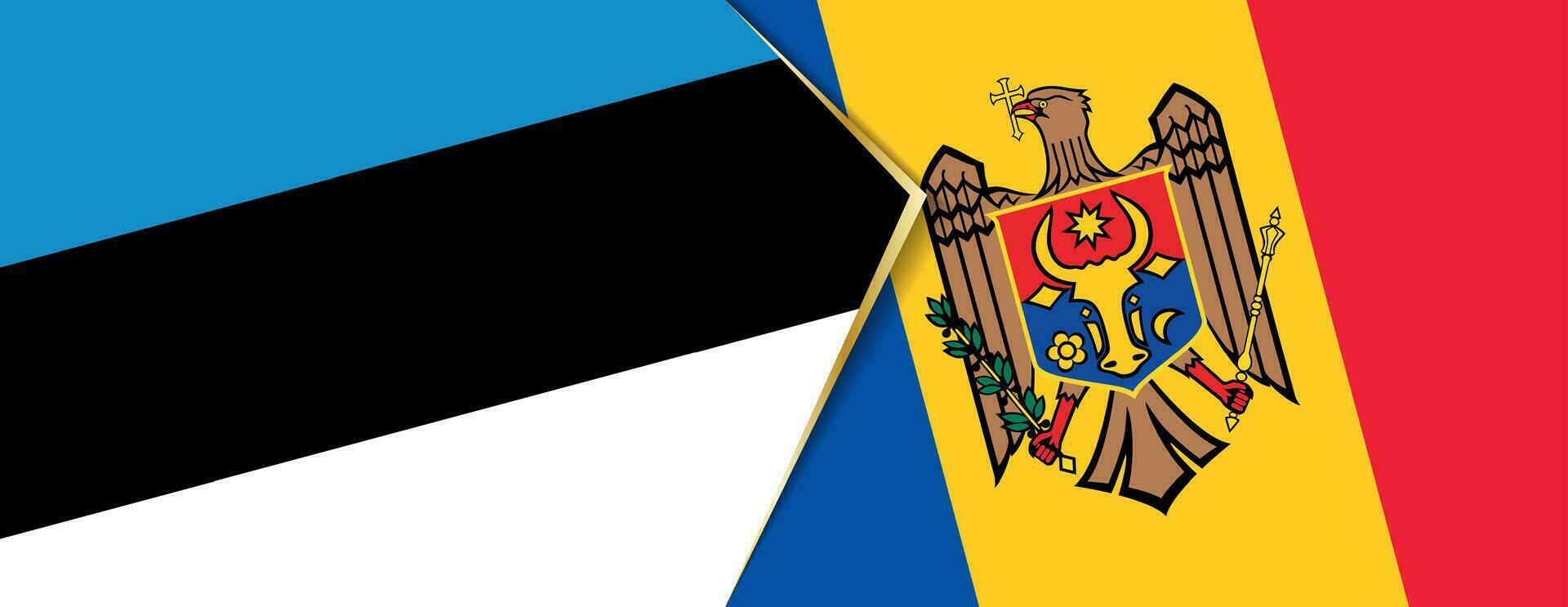 Estonia y Moldavia banderas, dos vector banderas