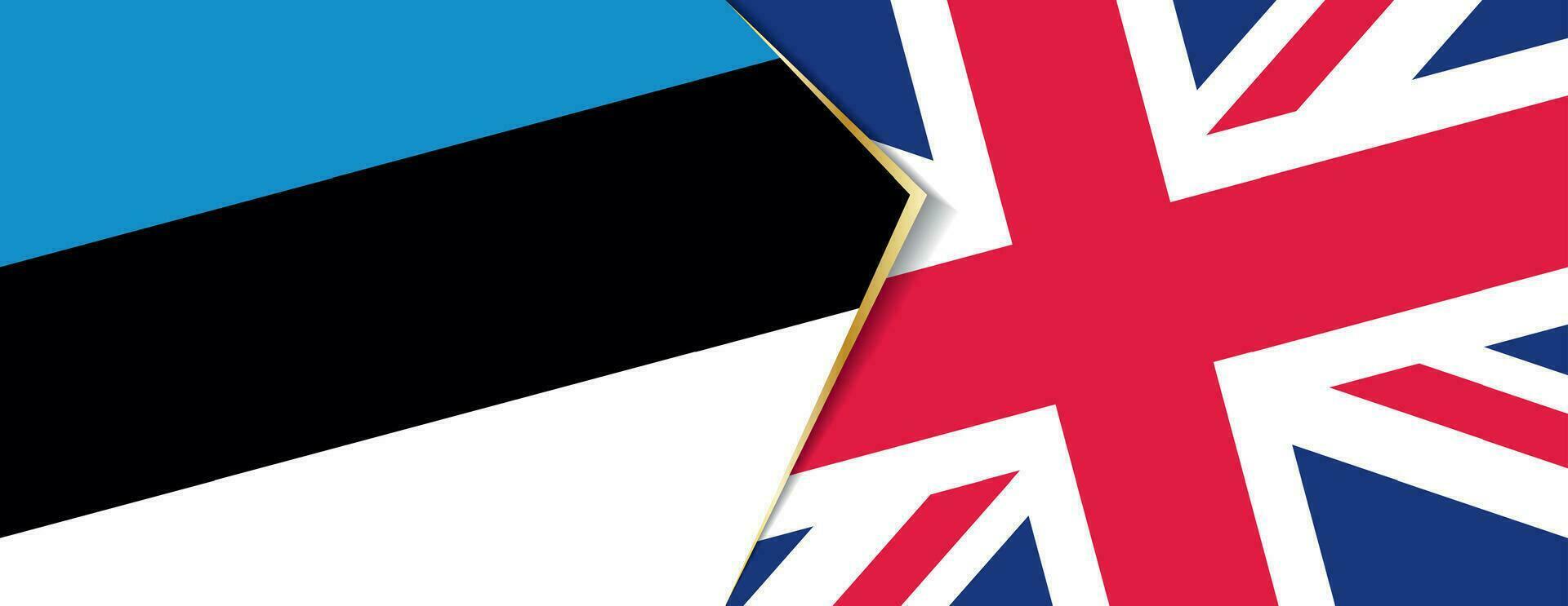 Estonia and United Kingdom flags, two vector flags.