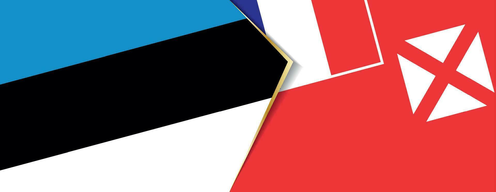 Estonia and Wallis and Futuna flags, two vector flags.