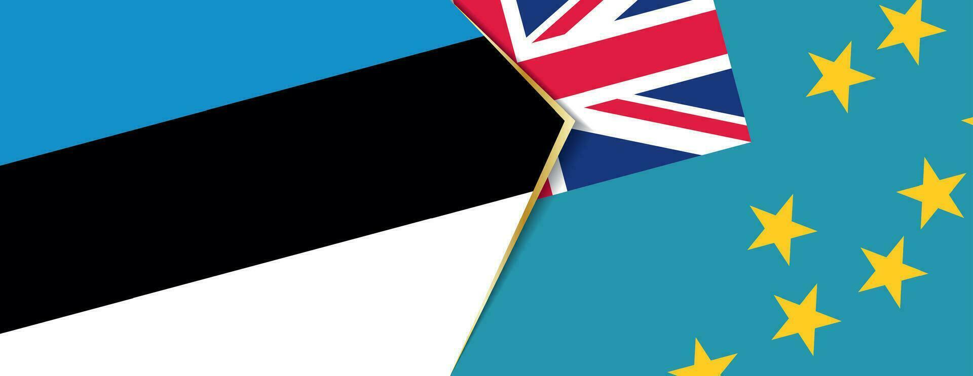Estonia y tuvalu banderas, dos vector banderas