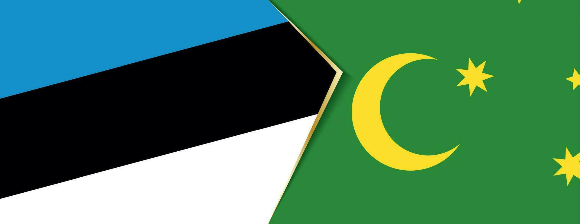 Estonia and Cocos Islands flags, two vector flags.