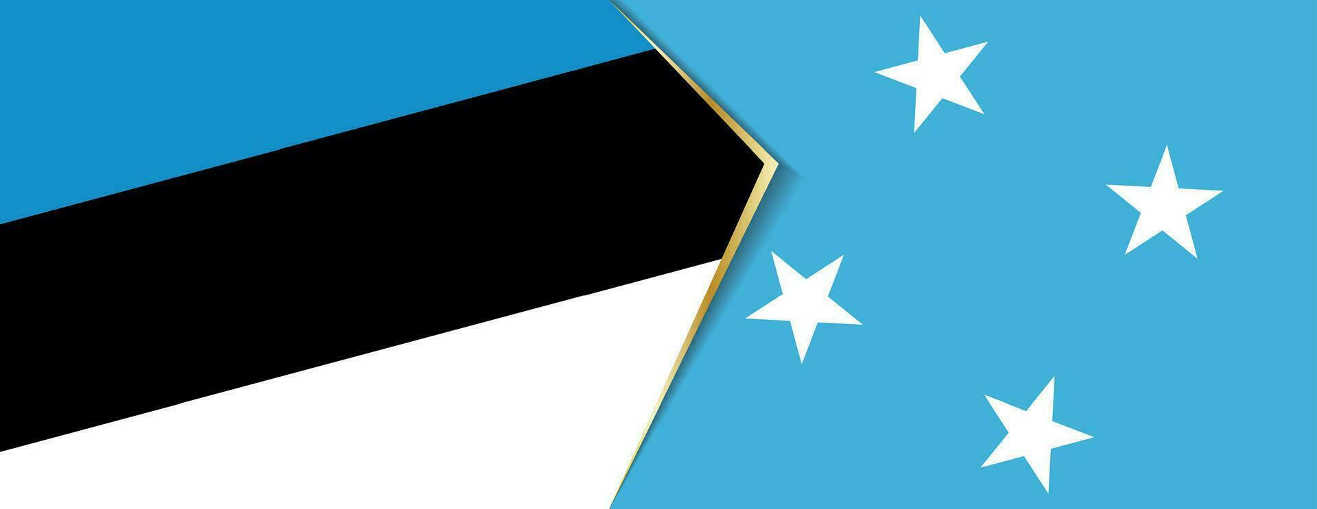 Estonia y micronesia banderas, dos vector banderas