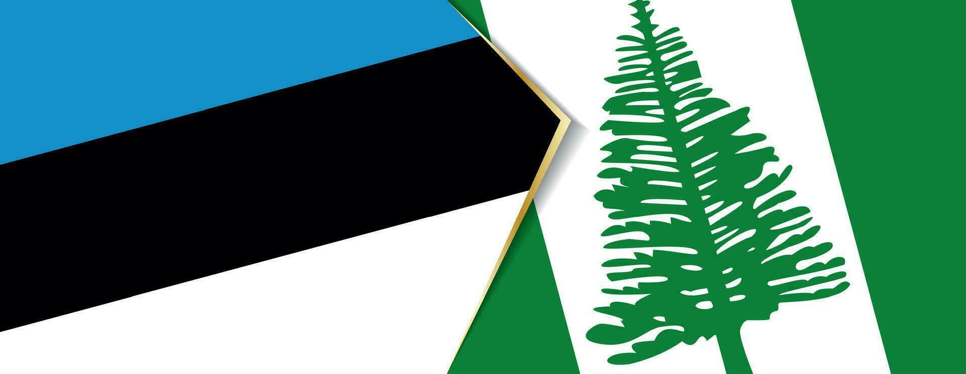 Estonia y norfolk isla banderas, dos vector banderas