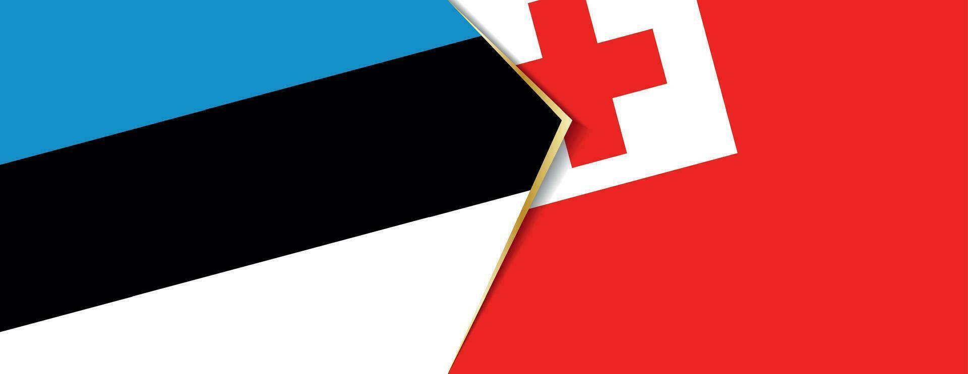 Estonia y tonga banderas, dos vector banderas