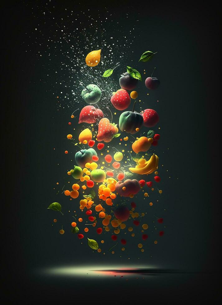 Foods realistic wallpaper photo free download, Ai Generative