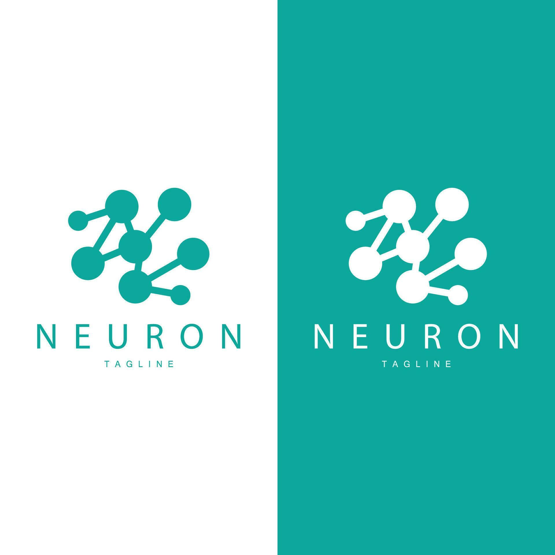 Neuron Logo, Cel Dna Network Vector, And Particle Technology, Simple