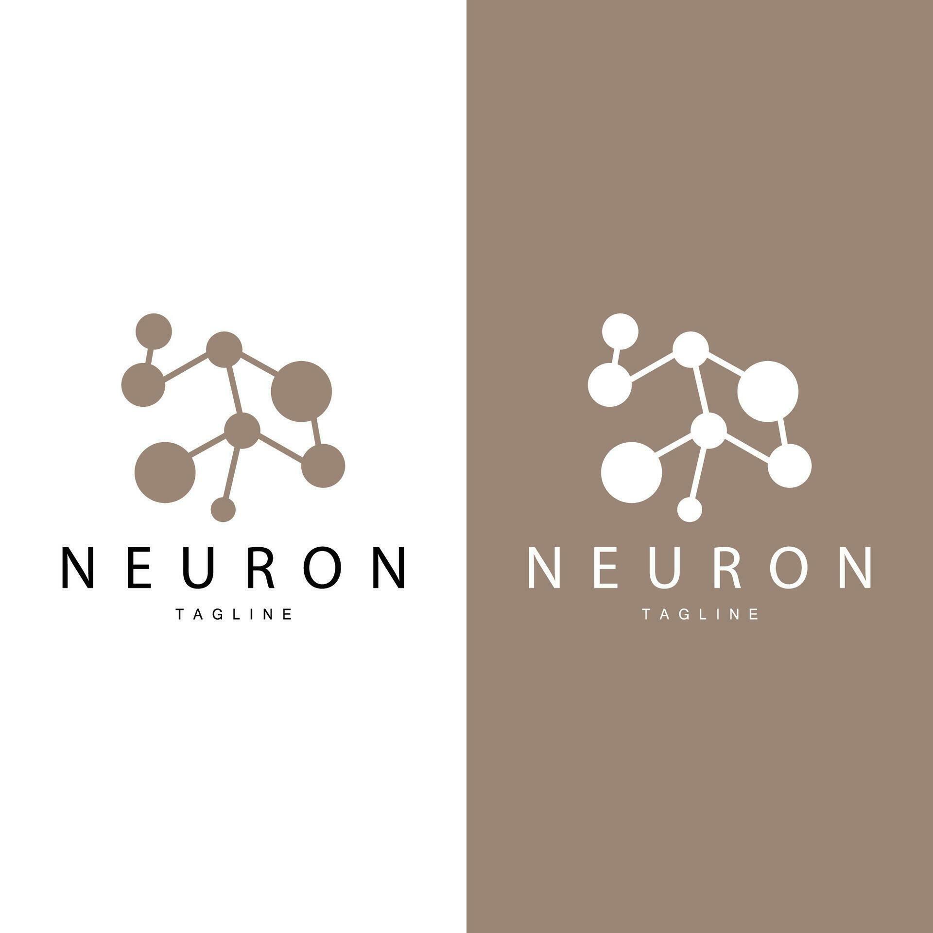 Neuron Logo, Cel Dna Network Vector, And Particle Technology, Simple