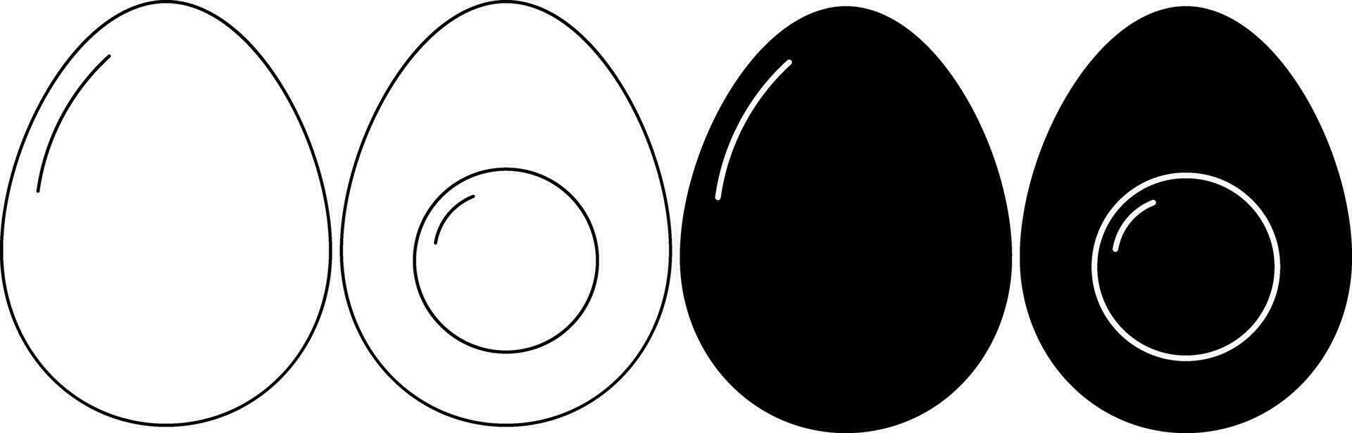 outline silhouette egg icon set vector