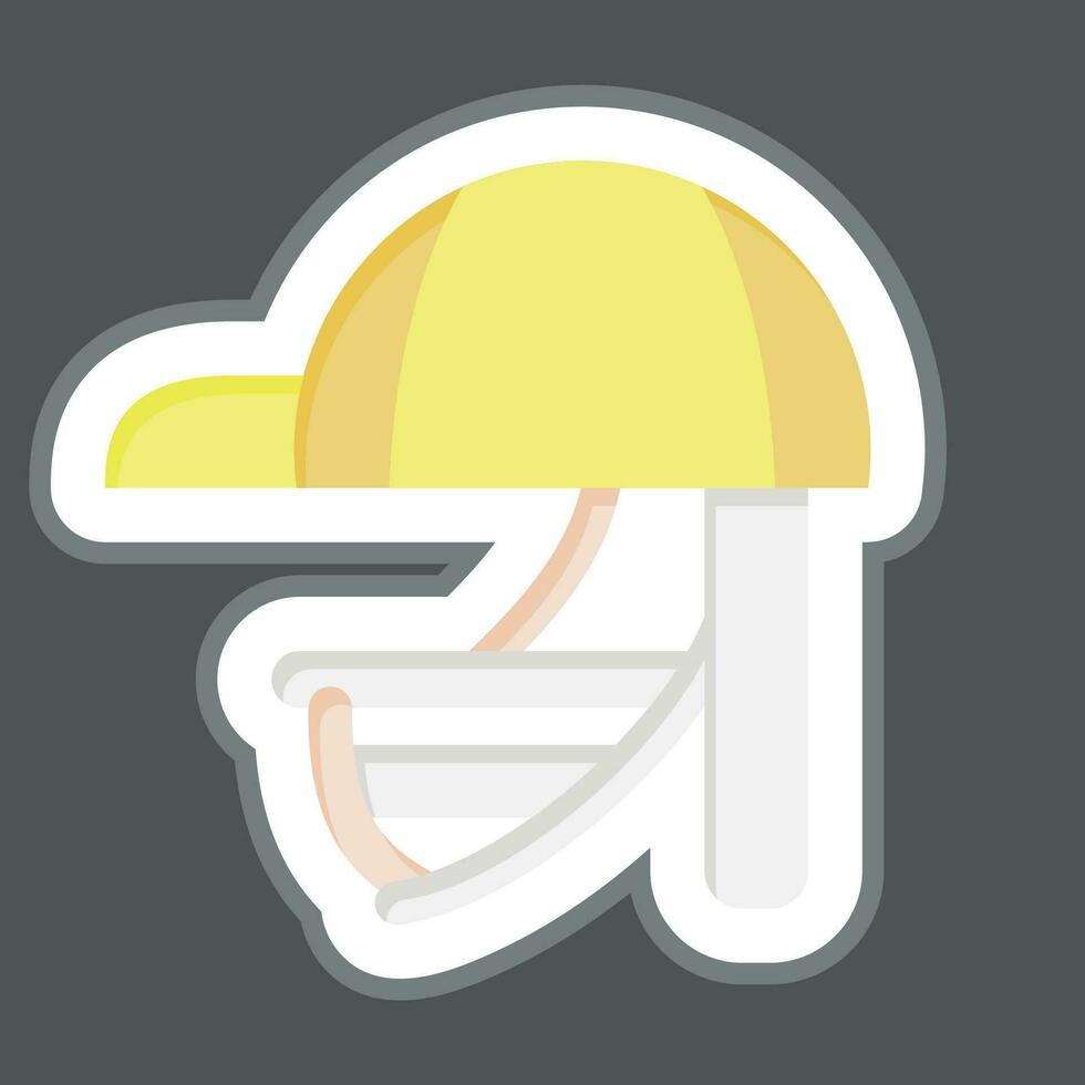 Sticker Batting Helmet. related to Baseball symbol. simple design editable. simple illustration vector