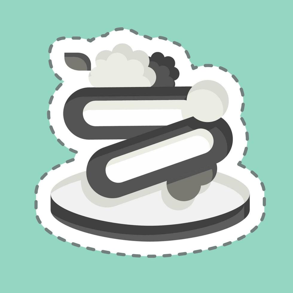 Sticker line cut Spaghetti. related to Breakfast symbol. simple design editable. simple illustration vector