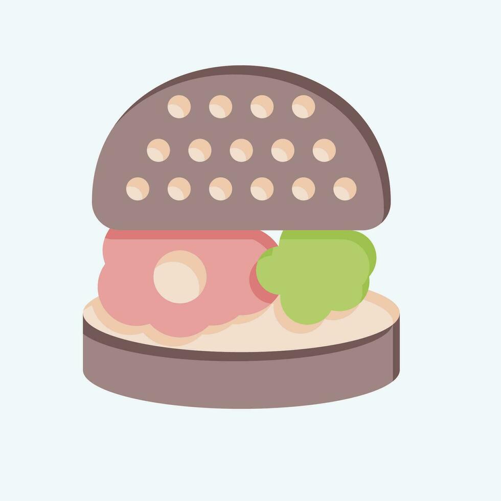 icono hamburguesa. relacionado a desayuno símbolo. plano estilo. sencillo diseño editable. sencillo ilustración vector