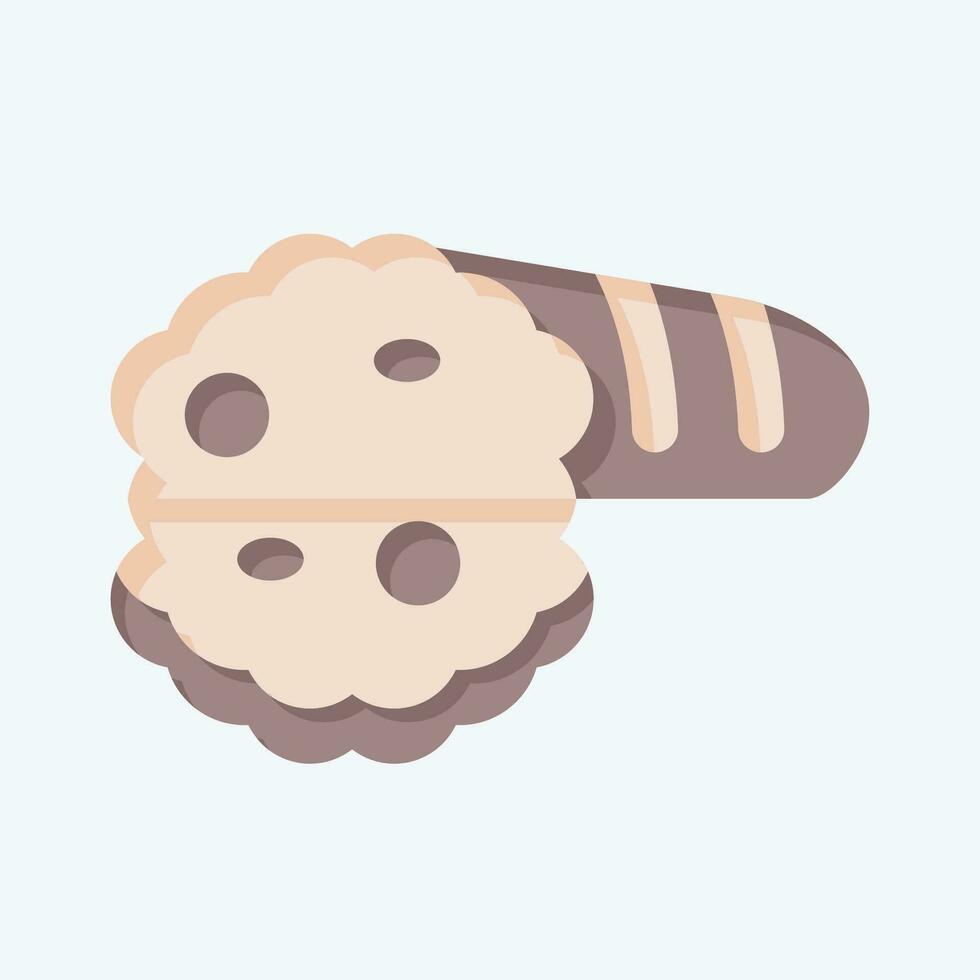 Icon Bread. related to Breakfast symbol. flat style. simple design editable. simple illustration vector