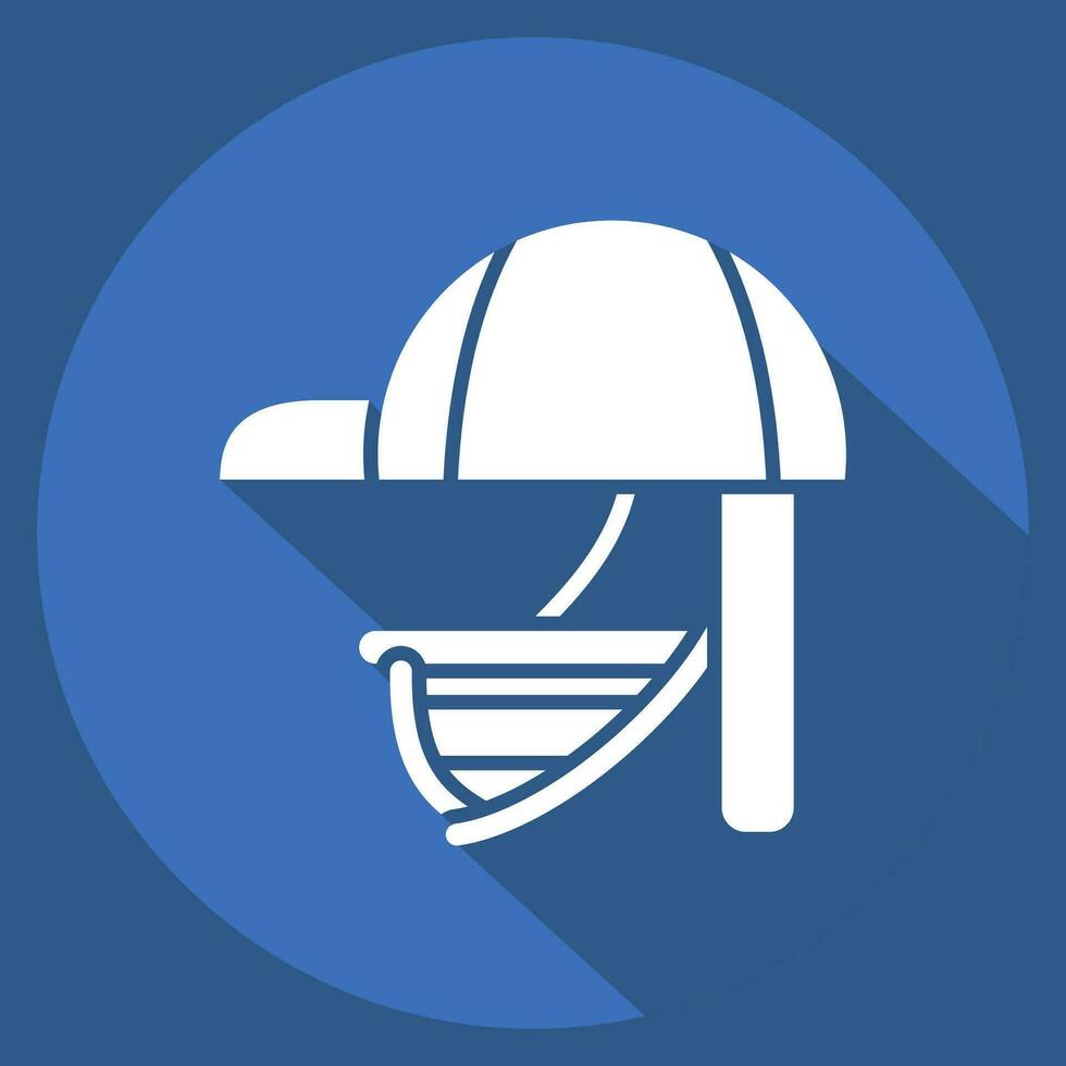 Icon Batting Helmet. related to Baseball symbol. long shadow style. simple design editable. simple illustration vector
