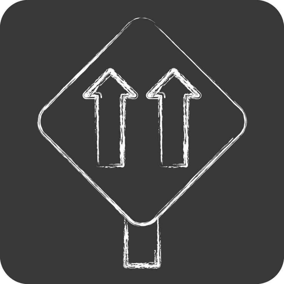 Icon One Way Traffic. related to Road Sign symbol. chalk Style. simple design editable. simple illustration vector