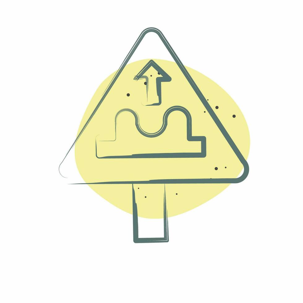 Icon Uneven Road. related to Road Sign symbol. Color Spot Style. simple design editable. simple illustration vector