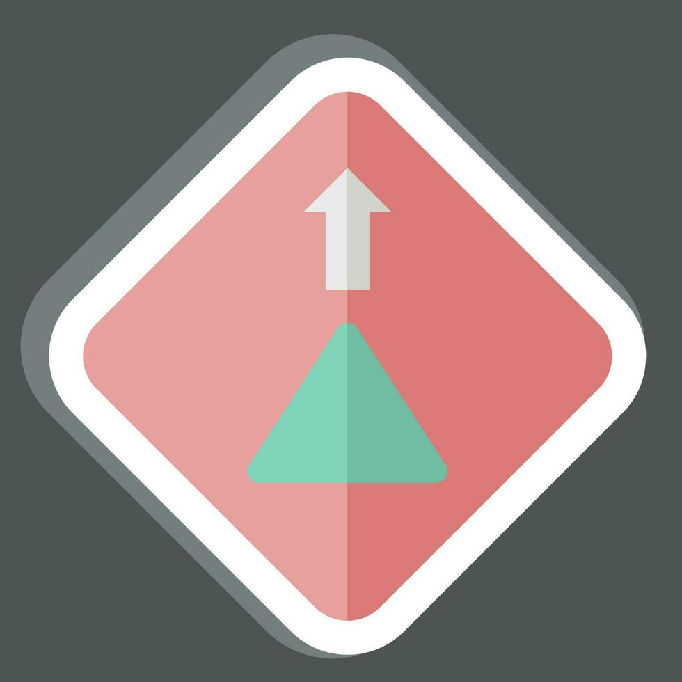 Sticker Give Way. related to Road Sign symbol. simple design editable. simple illustration vector