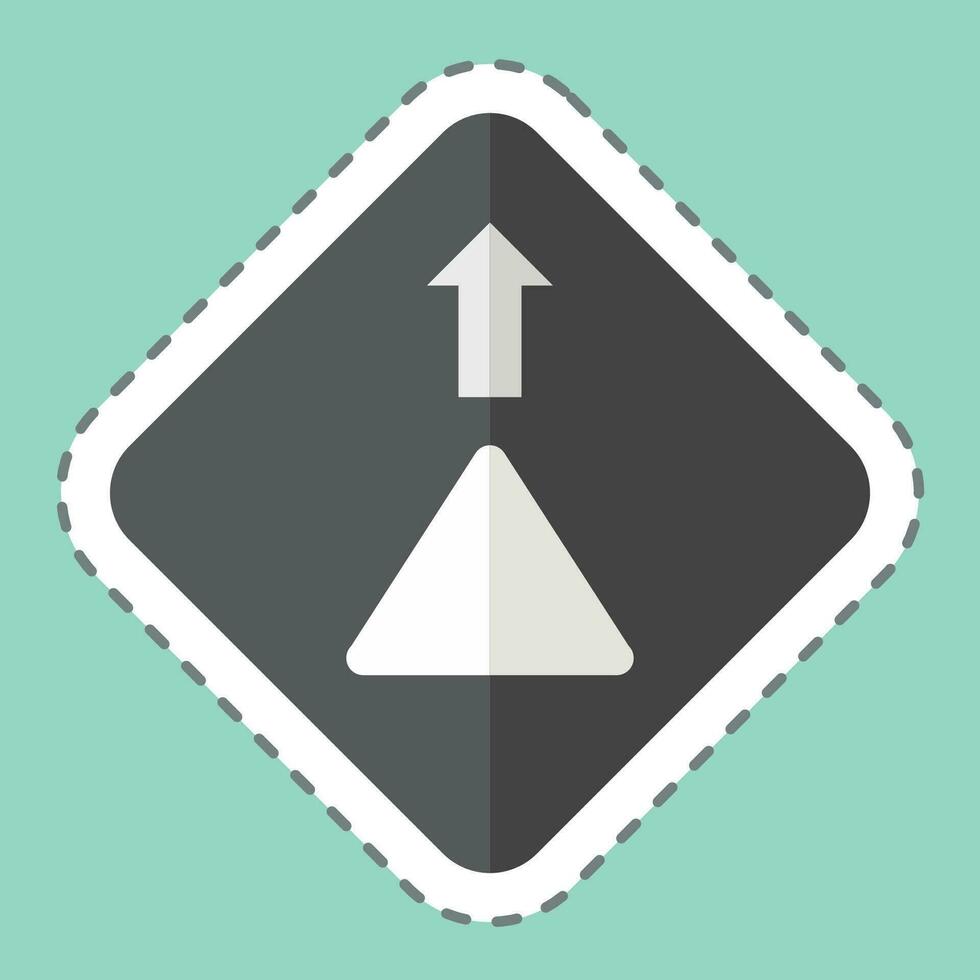 Sticker line cut Give Way. related to Road Sign symbol. simple design editable. simple illustration vector