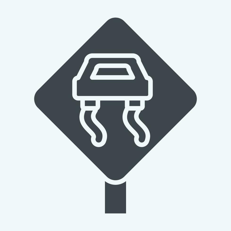 Icon Slippery. related to Road Sign symbol. glyph style. simple design editable. simple illustration vector
