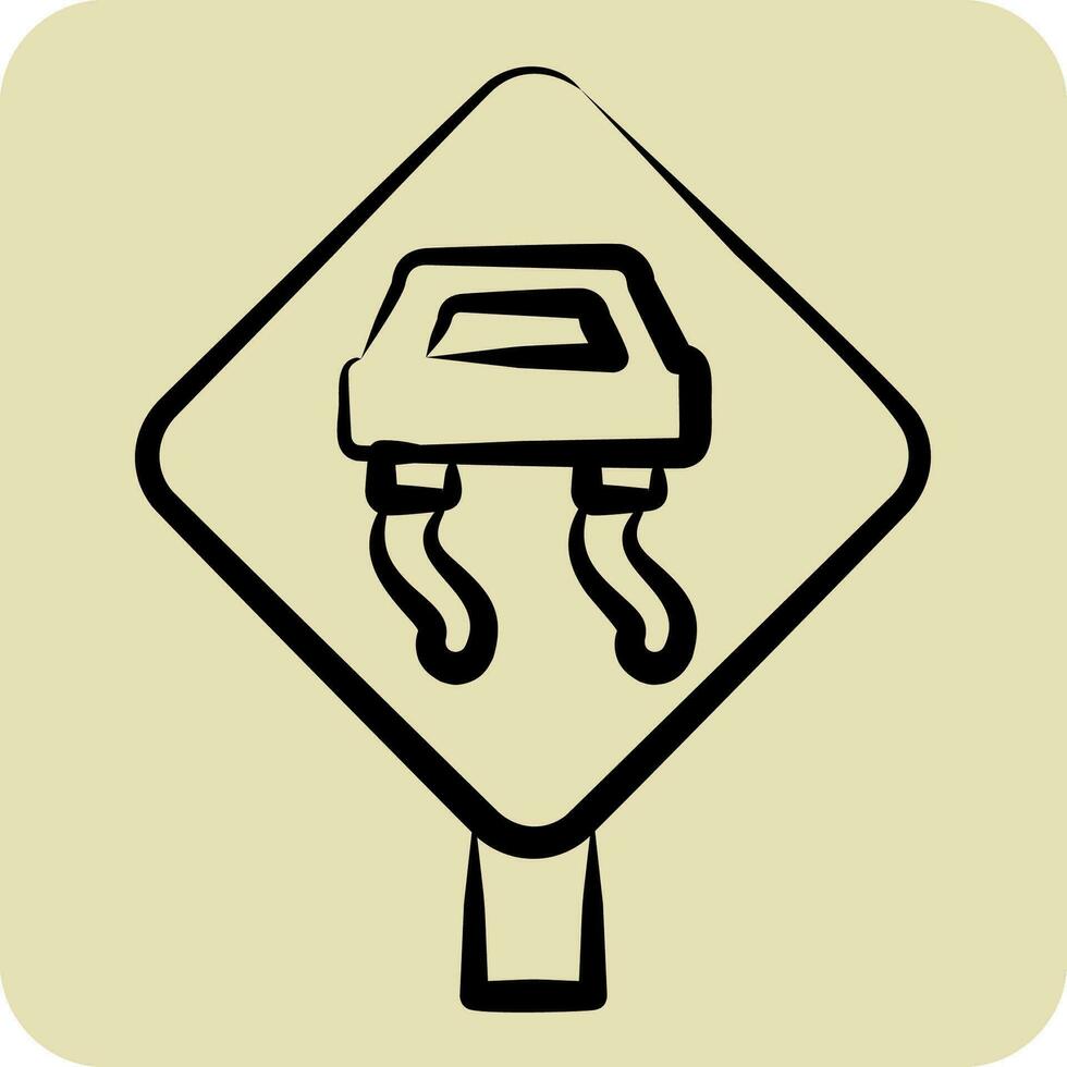 Icon Slippery. related to Road Sign symbol. hand drawn style. simple design editable. simple illustration vector