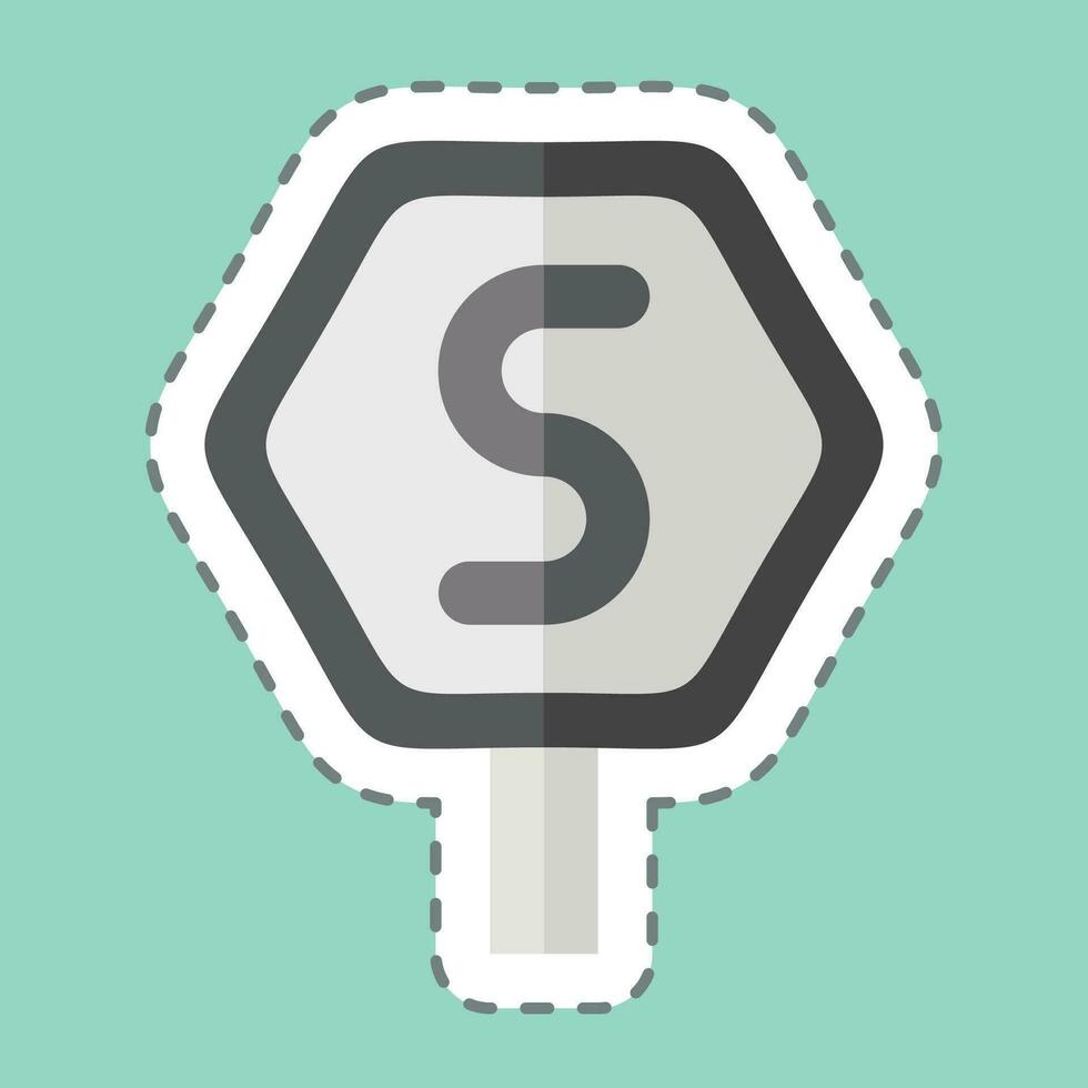 Sticker line cut Stop. related to Road Sign symbol. simple design editable. simple illustration vector