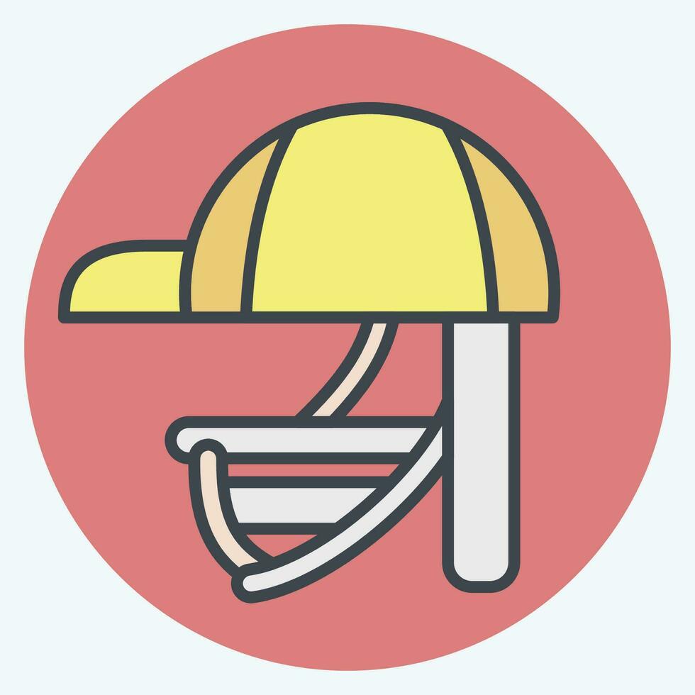 Icon Batting Helmet. related to Baseball symbol. color mate style. simple design editable. simple illustration vector