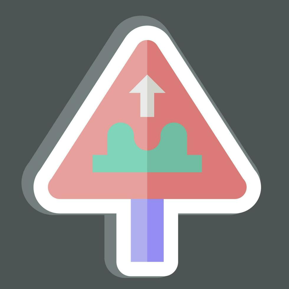 Sticker Uneven Road. related to Road Sign symbol. simple design editable. simple illustration vector