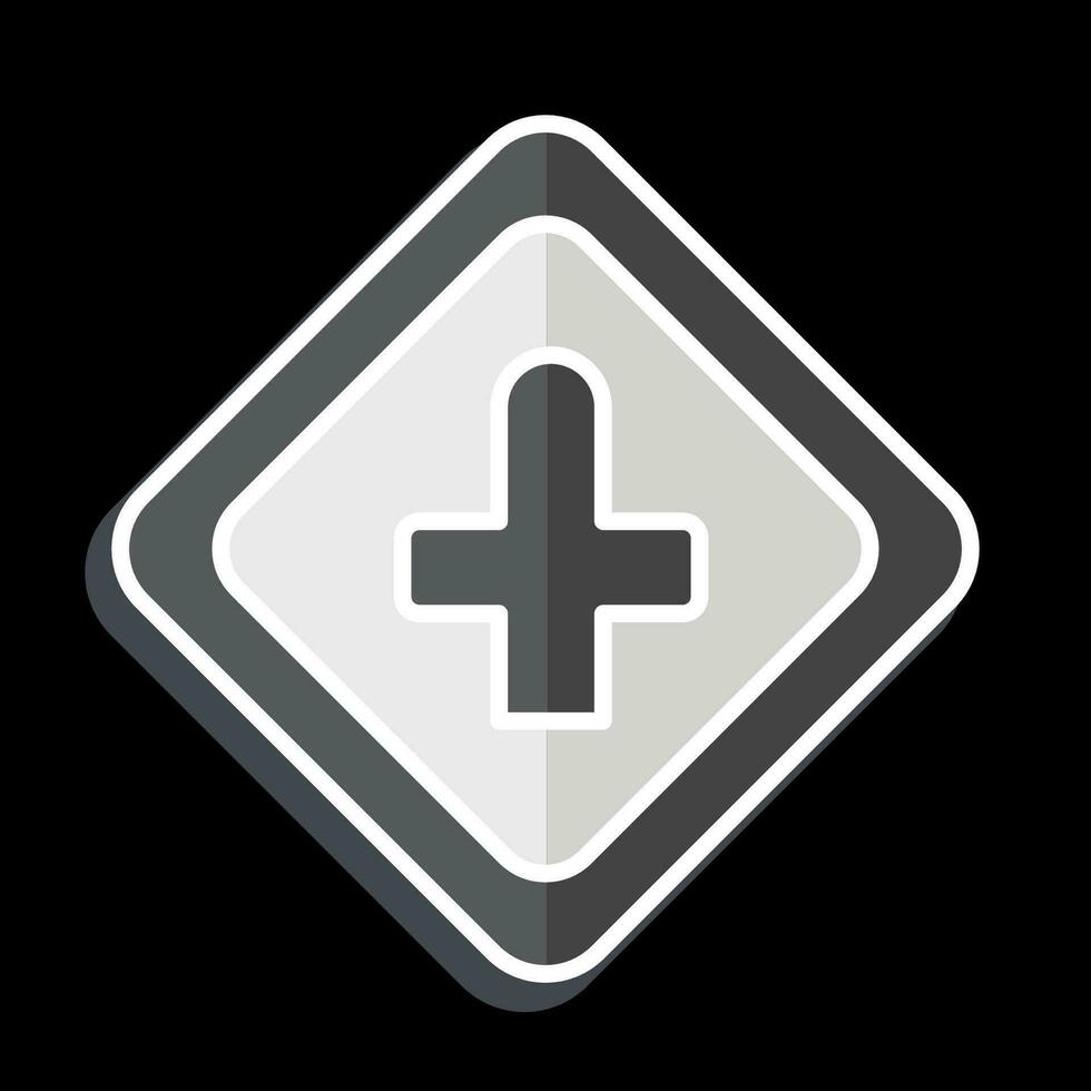 Icon Cross Roads Ahead. related to Road Sign symbol. glossy style. simple design editable. simple illustration vector