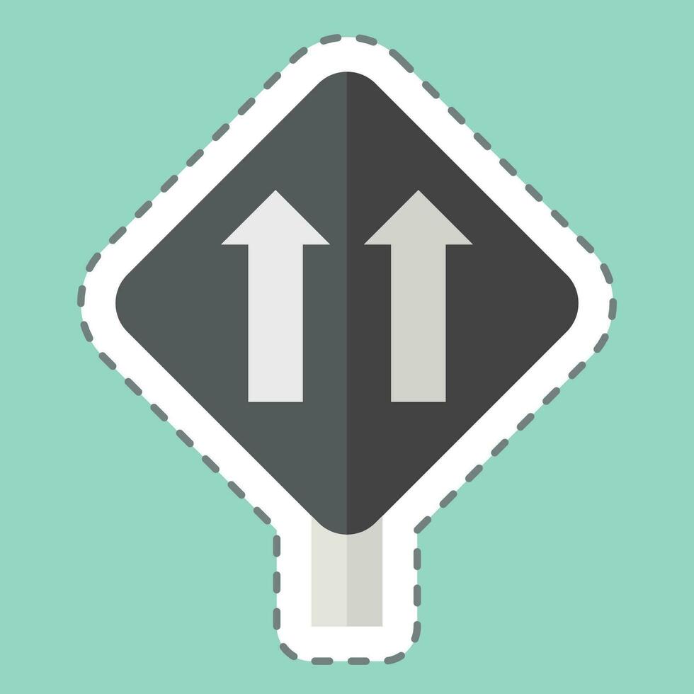 Sticker line cut One Way Traffic. related to Road Sign symbol. simple design editable. simple illustration vector