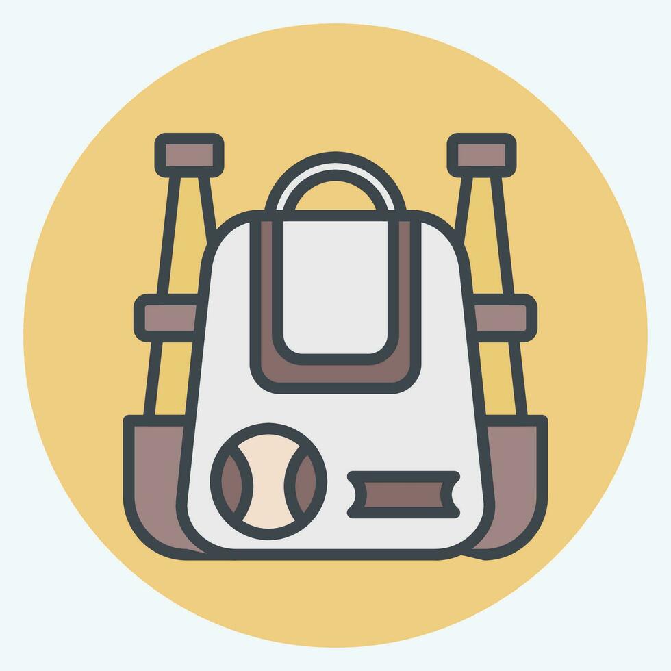 Icon Baseball Bag. related to Baseball symbol. color mate style. simple design editable. simple illustration vector