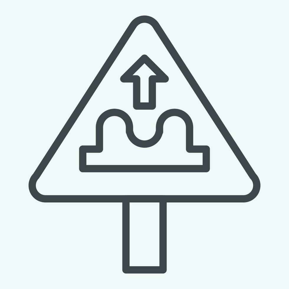 Icon Uneven Road. related to Road Sign symbol. line style. simple design editable. simple illustration vector