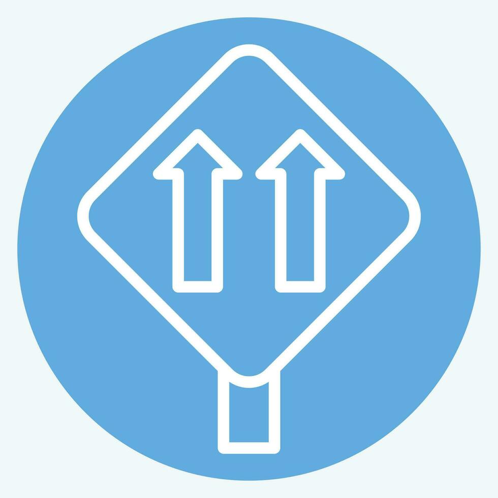 Icon One Way Traffic. related to Road Sign symbol. blue eyes style. simple design editable. simple illustration vector