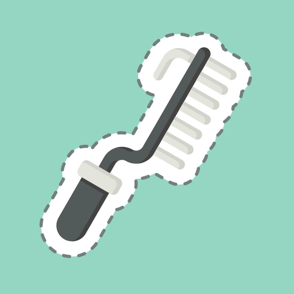 Sticker line cut Brush. related to Welder Equipment symbol. simple design editable. simple illustration vector