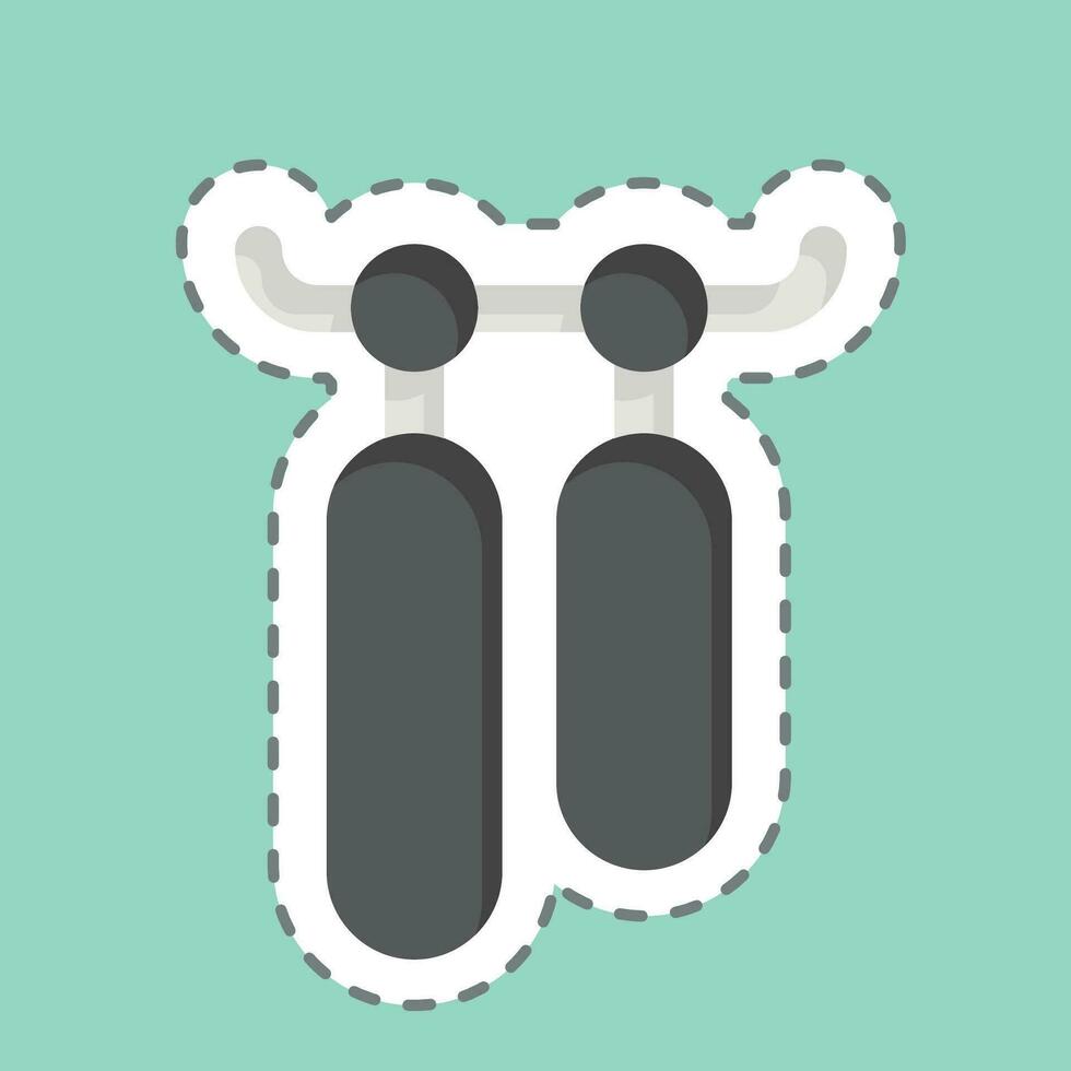 Sticker line cut Cylinders. related to Welder Equipment symbol. simple design editable. simple illustration vector