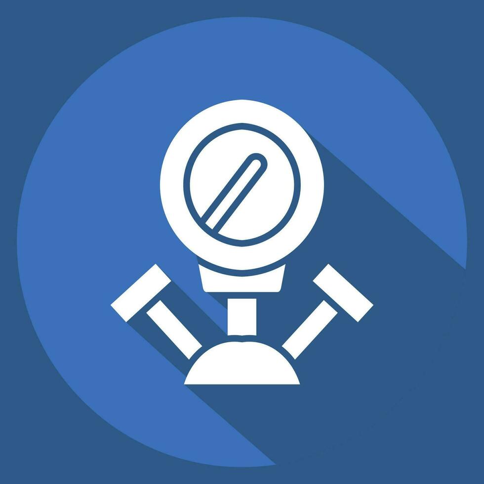 Icon Manometer. related to Welder Equipment symbol. long shadow style. simple design editable. simple illustration vector