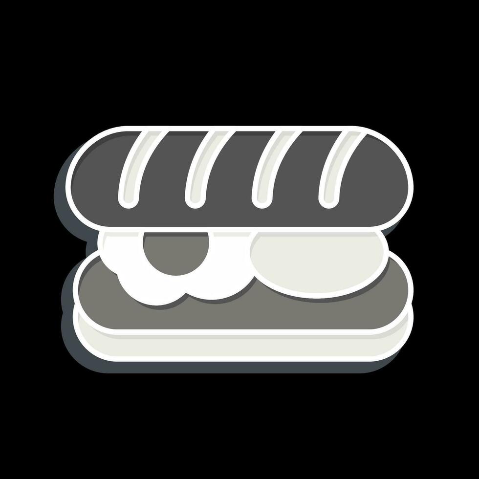 Icon Submarine Roll. related to Breakfast symbol. glossy style. simple design editable. simple illustration vector