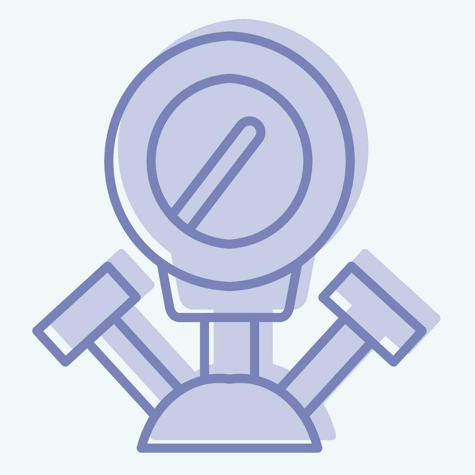 Icon Manometer. related to Welder Equipment symbol. two tone style. simple design editable. simple illustration vector