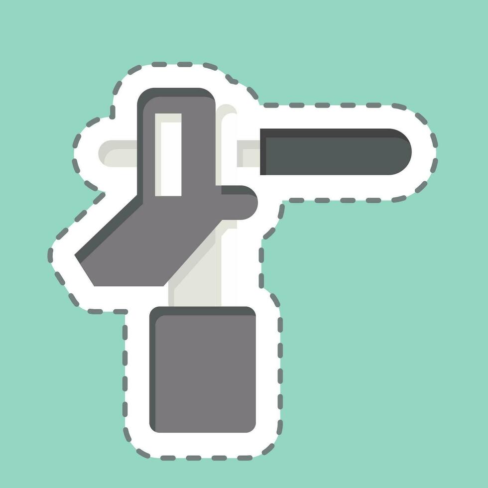 Sticker line cut Electrode Holder 3. related to Welder Equipment symbol. simple design editable. simple illustration vector