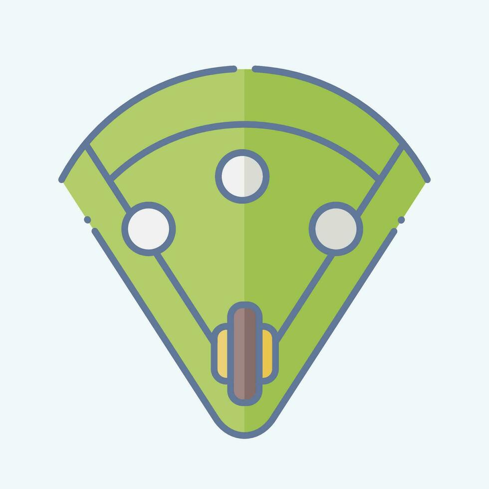Icon Baseball Field. related to Baseball symbol. doodle style. simple design editable. simple illustration vector