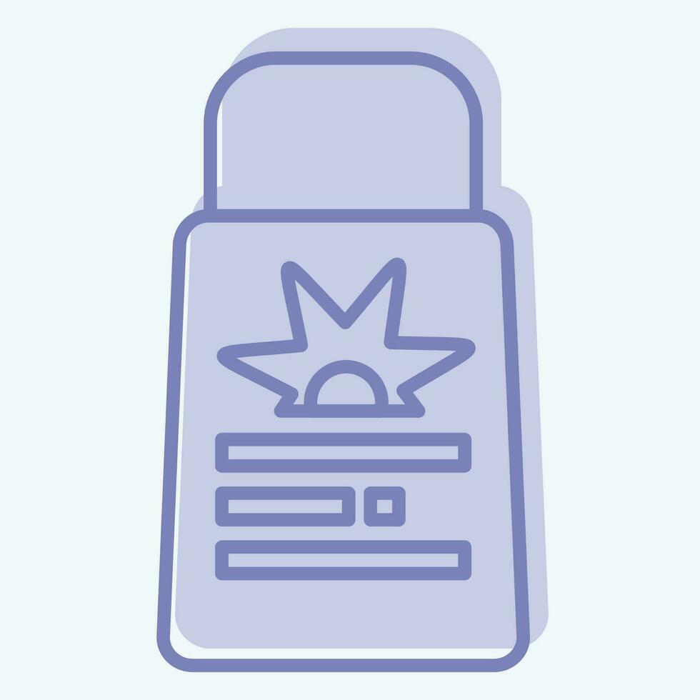 Icon Sunscreen. related to Baseball symbol. two tone style. simple design editable. simple illustration vector