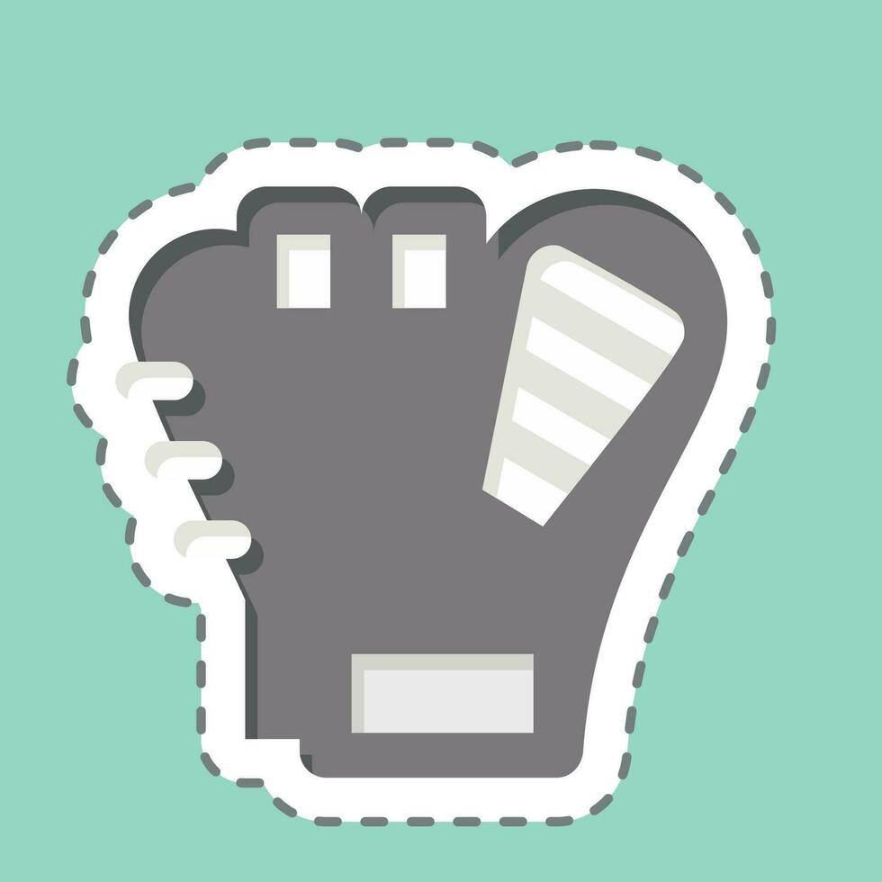 Sticker line cut Synthetic Baseball Glove. related to Baseball symbol. simple design editable. simple illustration vector