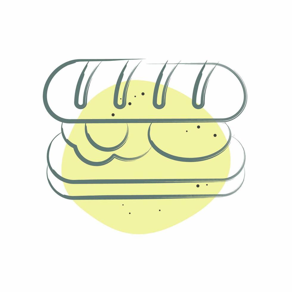 Icon Submarine Roll. related to Breakfast symbol. Color Spot Style. simple design editable. simple illustration vector