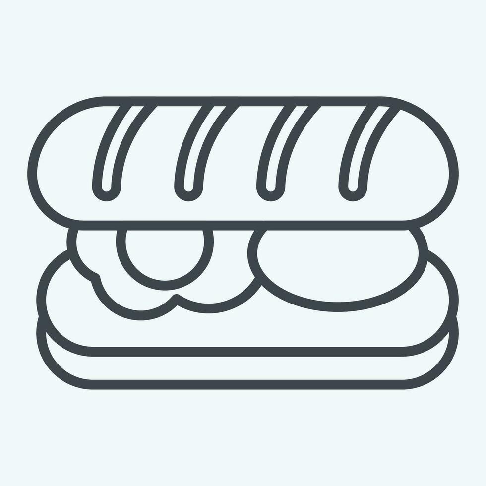 Icon Submarine Roll. related to Breakfast symbol. line style. simple design editable. simple illustration vector
