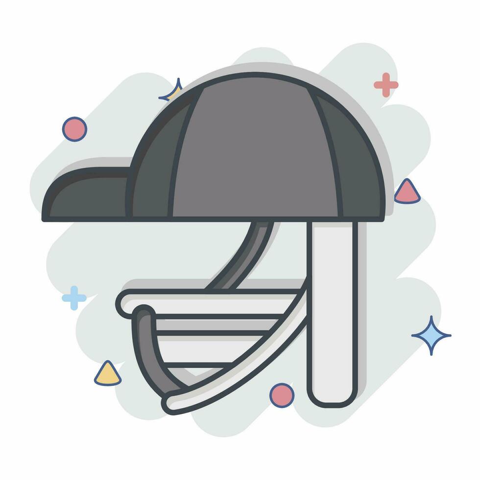 Icon Batting Helmet. related to Baseball symbol. comic style. simple design editable. simple illustration vector