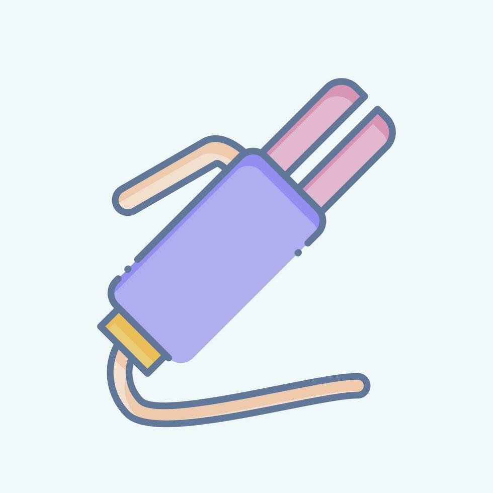 Icon Electrode Holder 2. related to Welder Equipment symbol. doodle style. simple design editable. simple illustration vector