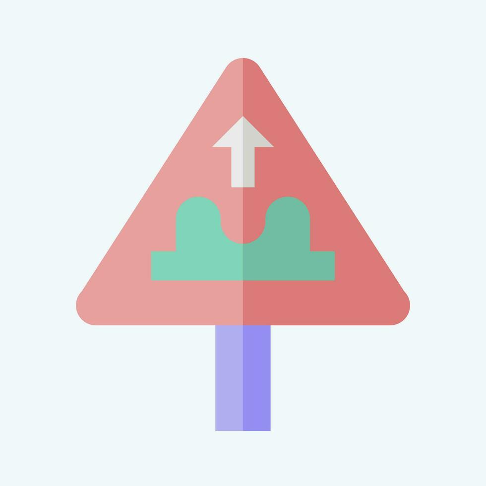 Icon Uneven Road. related to Road Sign symbol. flat style. simple design editable. simple illustration vector