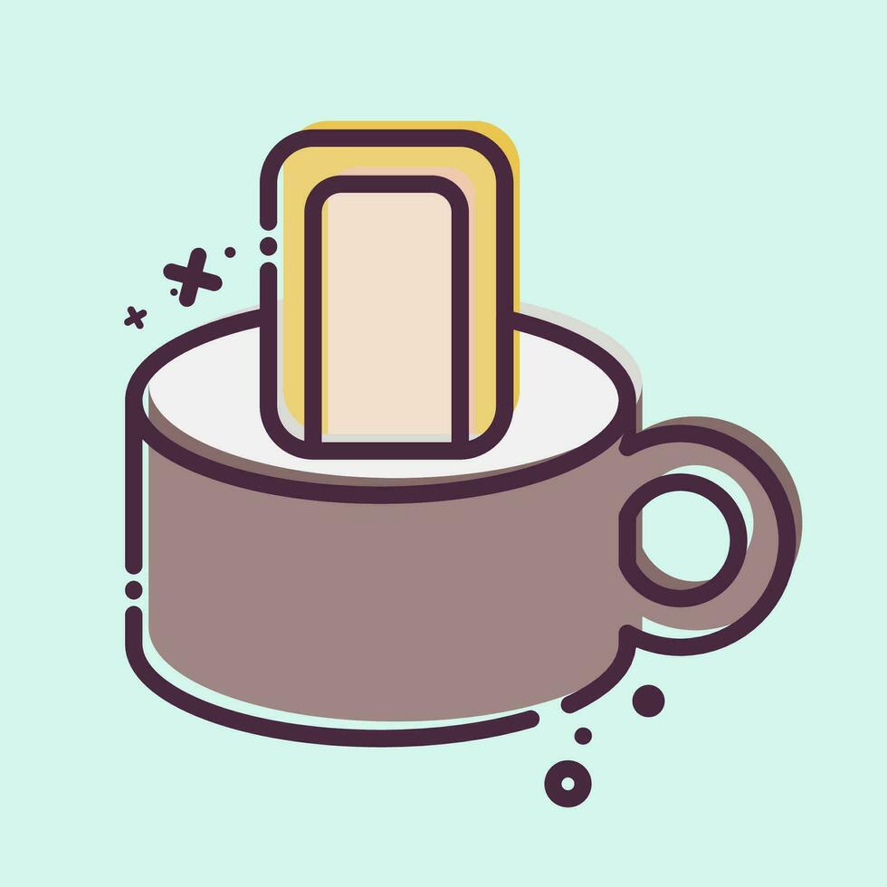 Icon Pottage. related to Breakfast symbol. MBE style. simple design editable. simple illustration vector