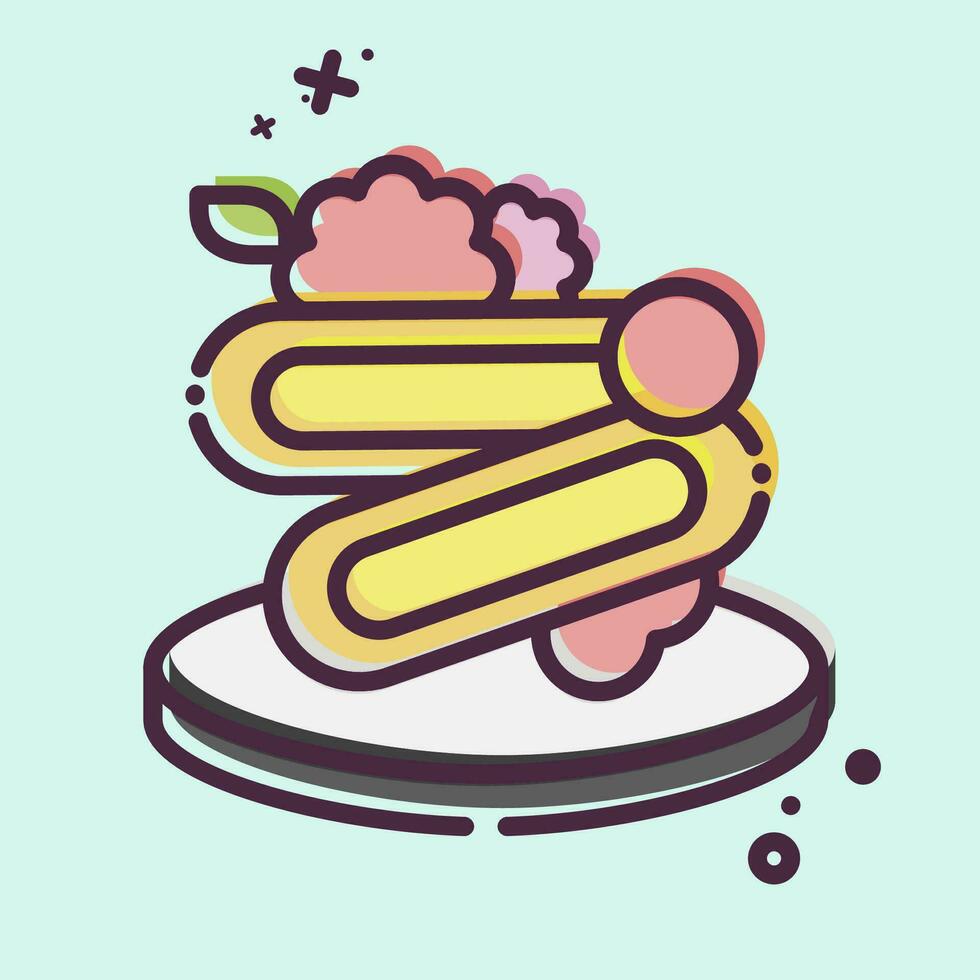 Icon Spaghetti. related to Breakfast symbol. MBE style. simple design editable. simple illustration vector